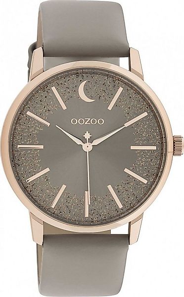OOZOO Quarzuhr Damenuhr C11041 Armbanduhr Taupe Rose Glitzer-ZB Lederband 4 günstig online kaufen