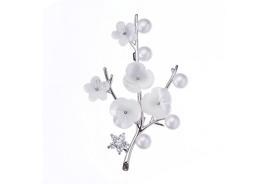 MayTree Brosche "Mandelblüte", Perlmut mit Zierperlen und Strass (Stück, 1- günstig online kaufen