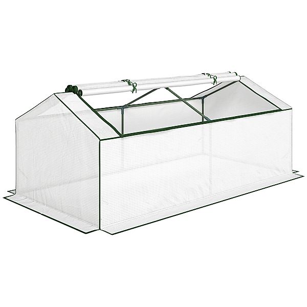 Outsunny Gewächshaus mit Fernster PE-Gitterfolie, winterfest Foliengewächsh günstig online kaufen