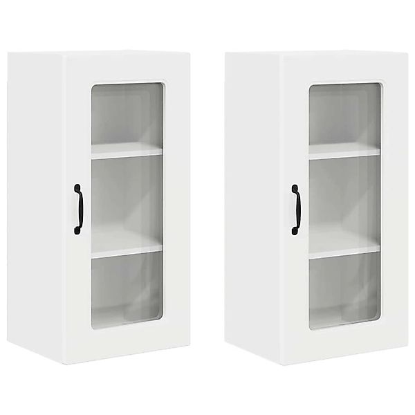 vidaXL Küchenwandschrank mit Tür 2 Stk Hochglanz Weiß 40 x 31 x 80 cm 88464 günstig online kaufen