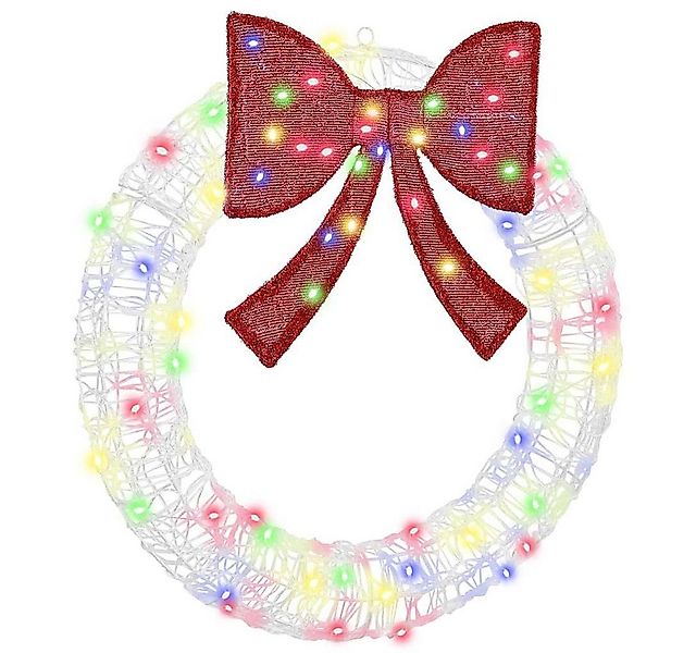 vidaXL Christbaumschmuck Kranz mit 60 LEDs Mehrfarbig 76 x 8,5 x 76 cm Acry günstig online kaufen