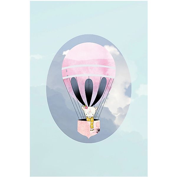 Komar Bild "Happy Balloon Green" Figuren 1 Stk. tlg. Wandbild zur Dekoratio günstig online kaufen