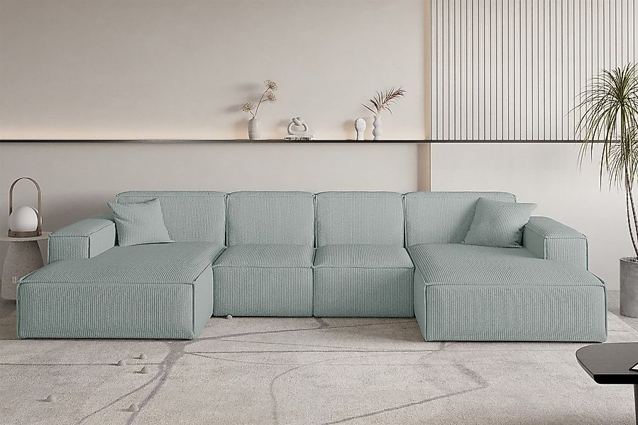 Fun Möbel Wohnlandschaft Sofa U-Form CELES PREMIUM XS in Stoff Scala, Breit günstig online kaufen