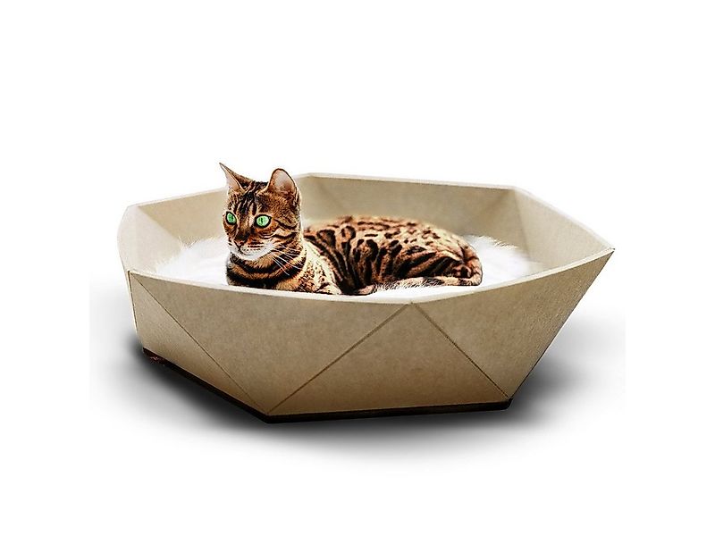 Canadian Cat Company Tierbett Katzenbett Zoey aus Filz, braun/beige, Filzko günstig online kaufen