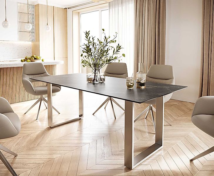 DELIFE Esstisch Edge, Keramik Laminam® Noir günstig online kaufen