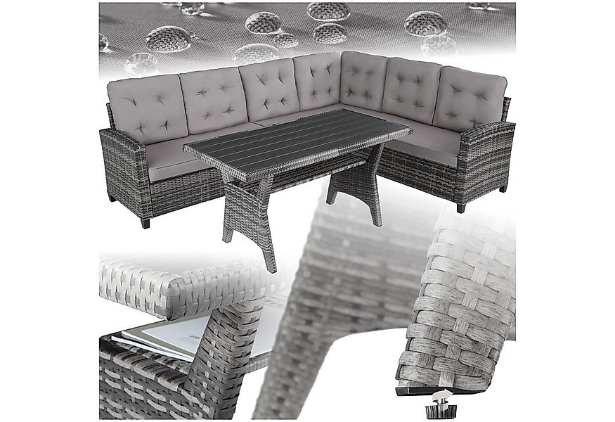 tectake Loungeset Rattan Lounge, (Set., 3-tlg), Stabiles Gestell aus robust günstig online kaufen