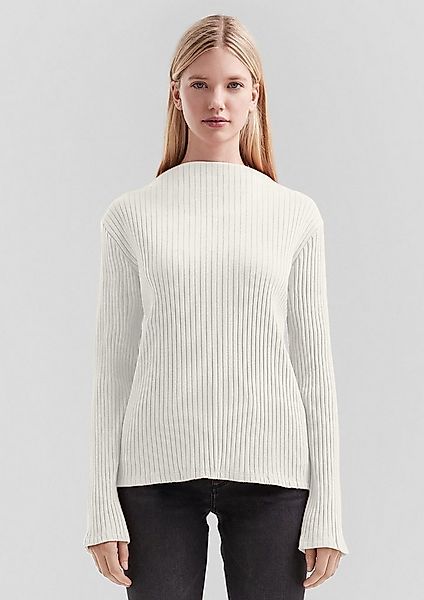 QS Langarmshirt T-Shirt Geripptes Langarmshirt mit Stehkragen günstig online kaufen