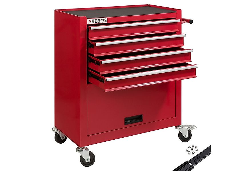 Arebos Werkstattwagen Werkstattwagen 4 Schubladen, pulverbeschichtet, mobil günstig online kaufen