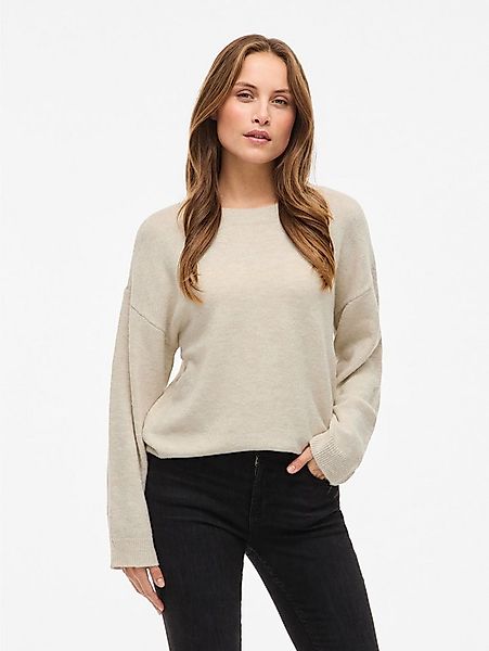 Vila Strickpullover VILIGA L/S O-NECK KNIT TOP - NOOS Materialmix, relaxed günstig online kaufen