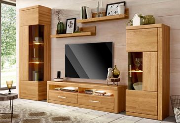 Home affaire Wohnwand "Ribe Wohnwand Set-5 St." Set, 5 Stk. tlg. Glaseinsat günstig online kaufen