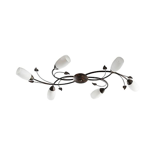 Lindby Deckenleuchte Stefania, 6-flg., schwarz/gold, 68cm günstig online kaufen