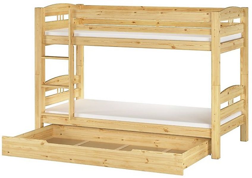 ERST-HOLZ Etagenbett Kinderetagenbett 90 x 200 Kiefer Massiv Stockbett Hoch günstig online kaufen
