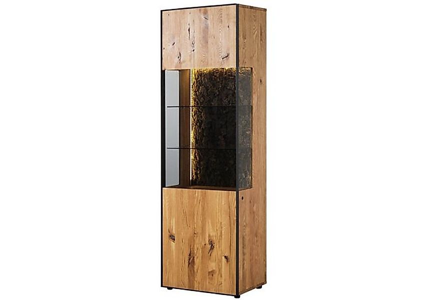 Massivmoebel24 Standvitrine #09 (Wildeiche 65x45x201 natur günstig online kaufen
