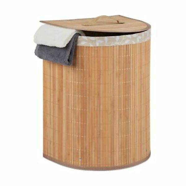 relaxdays 1 x Wäschekorb Bambus natur günstig online kaufen