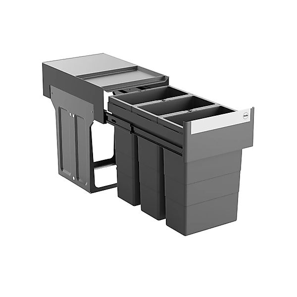 HAILO Abfallsammler Mülleimer Tandem 3x 8L Vollauszug Dunkelgrau 3666921 günstig online kaufen