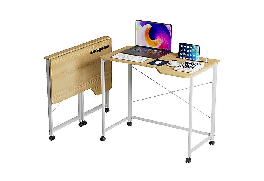 JEOBEST Klapptisch Schreibtisch, Computertisch mit Rollen, (1-St., 90x56cm) günstig online kaufen