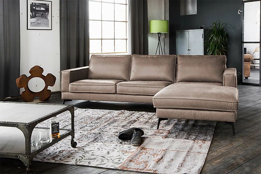 KAWOLA Ecksofa BLOOM, Couch L-Form rechts oder links Leder verschiedene Far günstig online kaufen