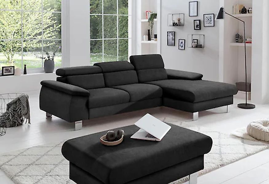 COTTA Ecksofa »Komaris L-Form, B: 244 cm« mit Kopfteilverstellung, optional günstig online kaufen