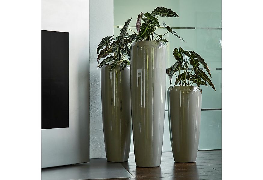 Flingora Bodenvase Cleo, mit Einsatz - Fiberglas - Indoor & Outdoor - Taupe günstig online kaufen