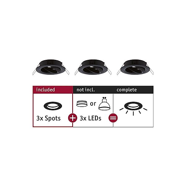 Paulmann "Einbauleuchte Choose Basisset schwenkbar rund 84mm 50° max. 3x10W günstig online kaufen