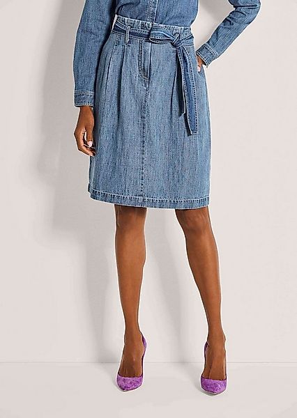 MADELEINE Gerade Jeans Baumwollrock mit Bundfalten Bundloser Midirock mit G günstig online kaufen