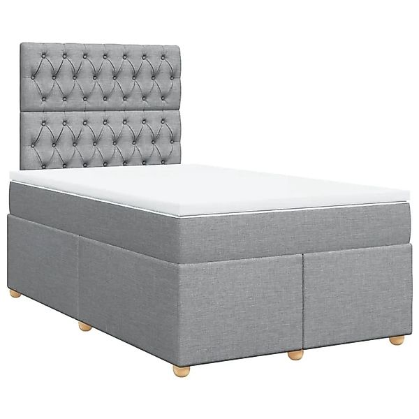 vidaXL Boxspringbett mit Matratze Hellgrau 120x200 cm Stoff 3293554 günstig online kaufen