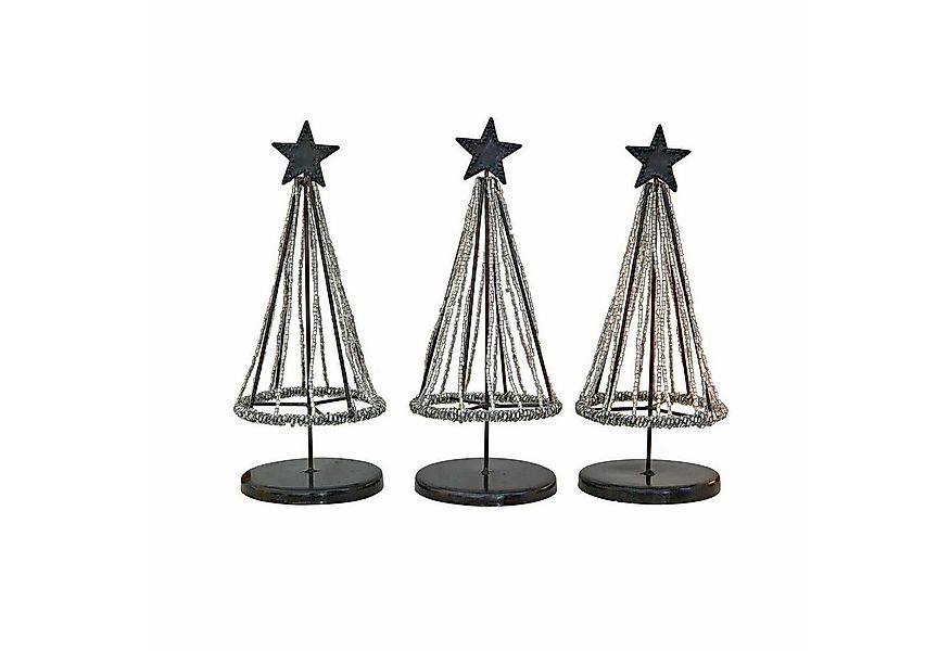 Mirabeau Weihnachtsfigur Deko-Baum 3er Set Zerelle antikschwarz/silber (3er günstig online kaufen
