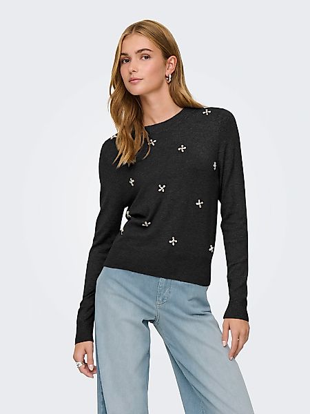 ONLY Rundhalspullover "ONLVENICE LIFE LS BLING O-NECK CC KNT" mit Strass-St günstig online kaufen