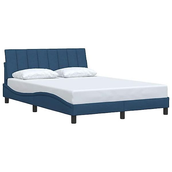 vidaXL Bett Bettgestell ohne Matratze Blau 120x200 cm Stoff günstig online kaufen