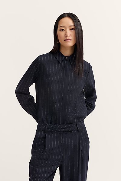 bugatti Langarmbluse Stretch-Mix mit Nadelstreifen und günstig online kaufen