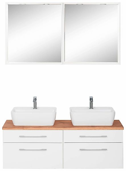 welltime Badmöbel-Set "Davos" 3 Stk. tlg. 2 Spiegel mit mit 2 Touch-LED-Ein günstig online kaufen