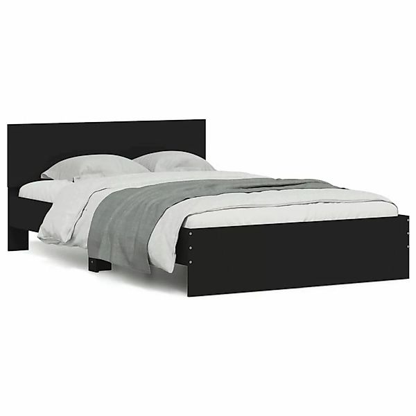 vidaXL Bettgestell Bettgestell mit Kopfteil Schwarz 120x190 cm Bett Bettges günstig online kaufen