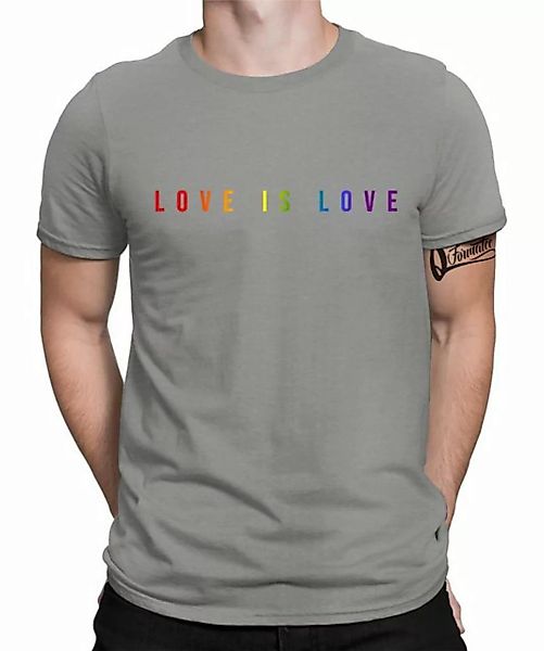 Quattro Formatee Kurzarmshirt Love is Love - Stolz Regenbogen LGBT Gay Prid günstig online kaufen