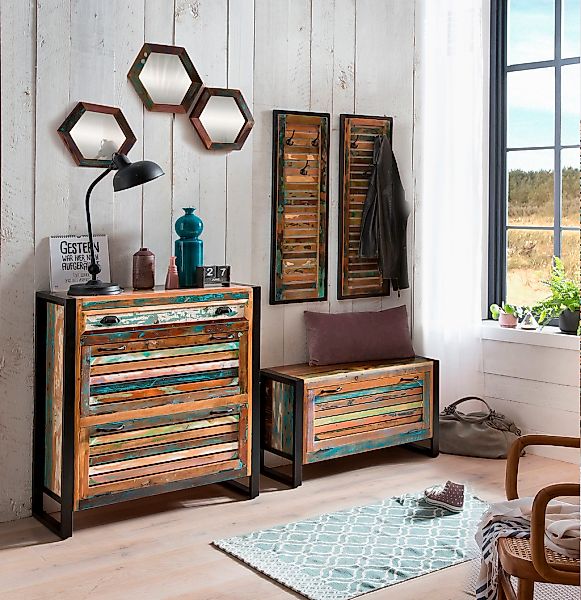 SIT Garderoben-Set "Fiume", (7 St.), im Vintage Stil, rcyceltes Altholz in günstig online kaufen