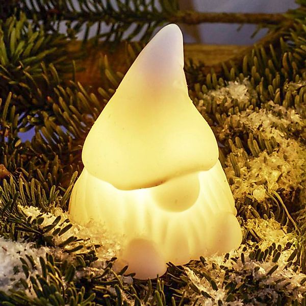 LED-Dekofigur Coco, weiß, Höhe 14 cm, Wachs, Batteriebetrieb günstig online kaufen