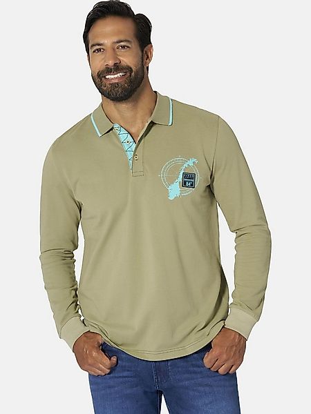 Jan Vanderstorm Langarm-Poloshirt FREDMAR mit stylischem Brustprint günstig online kaufen