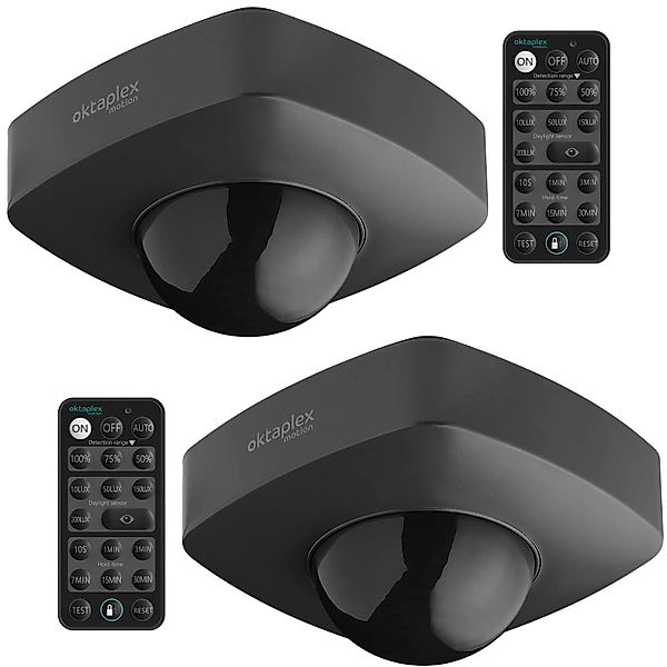 Oktaplex Tim Außen Bewegungsmelder 360° 2er Set Decke inkl. Fernbedienung I günstig online kaufen