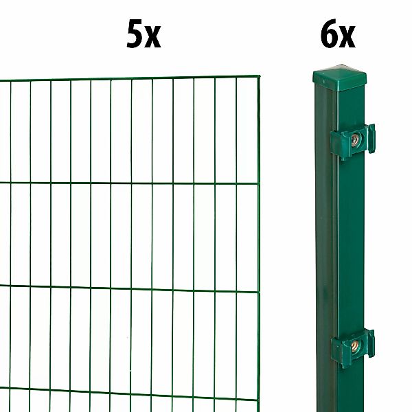 GARDEN N MORE Einstabmattenzaun "Standard", 5 Elemente für 10 m, LxH: 200 x günstig online kaufen