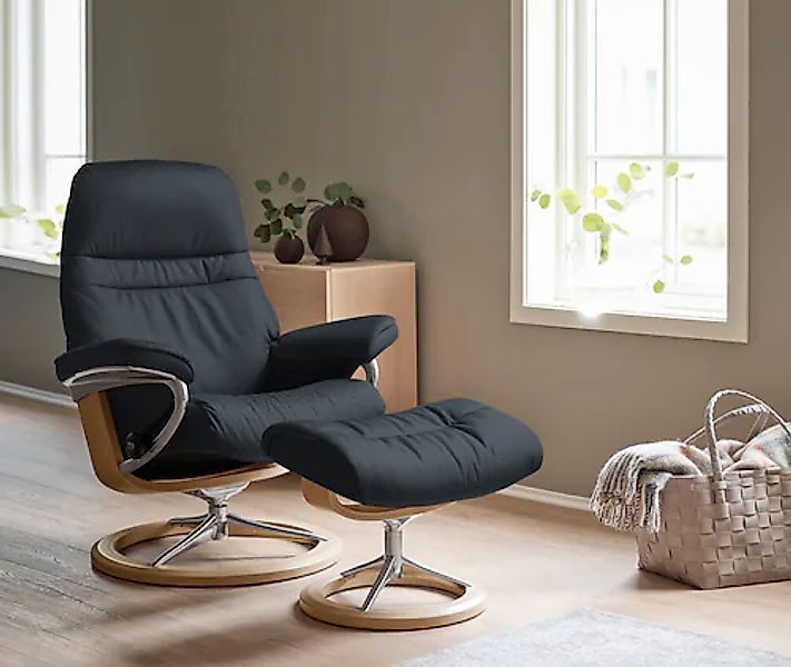 Stressless® Relaxsessel »Sunrise« Relaxsessel mit Hocker, mit Signature Bas günstig online kaufen