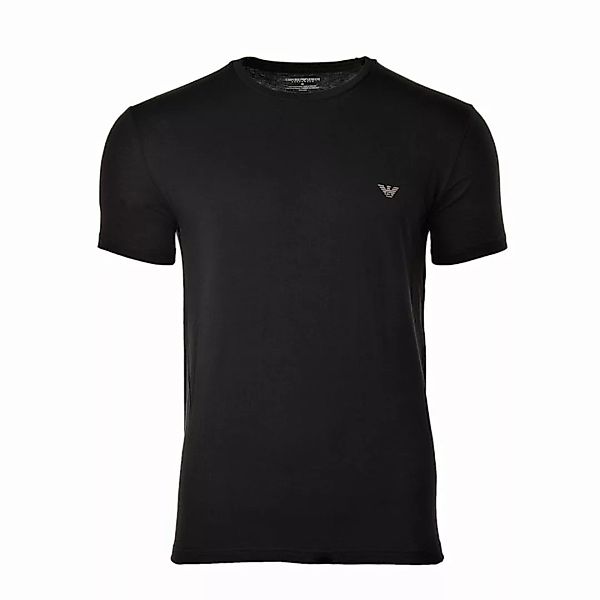 Emporio Armani Herren T-Shirt Rundhals Maglieria T-Shirt mit Logo - Schwarz günstig online kaufen