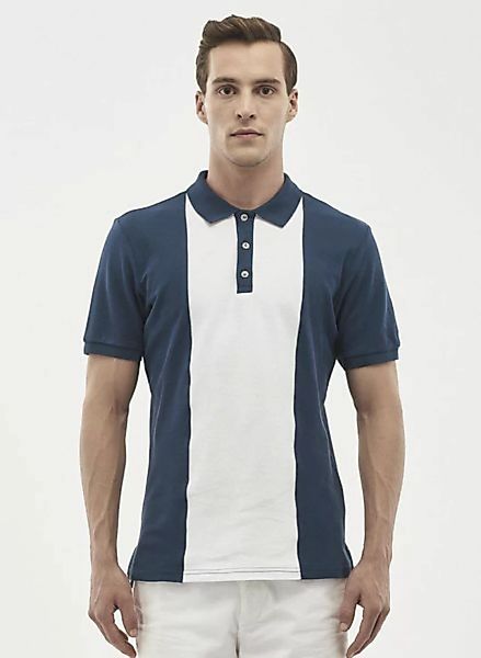 Slim-fit Poloshirt Aus Bio-baumwolle Mit Kontrast Streifen günstig online kaufen