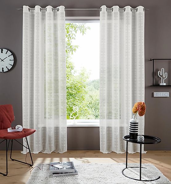 Bruno Banani Gardine "Linus" Ösen 1 Stk. tlg. 1 Schal, eingewebte Querstrei günstig online kaufen