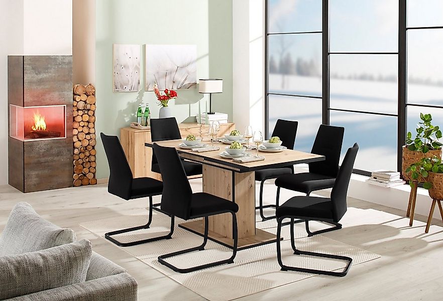 HELA Essgruppe Ariana, Esstisch mit 6 Stühlen, ausziehbarer Küchentisch, (S günstig online kaufen