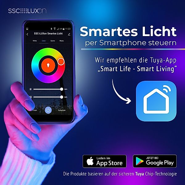 SSC-LUXon LED Einbaustrahler Glas Einbauleuchte flach, günstig online kaufen