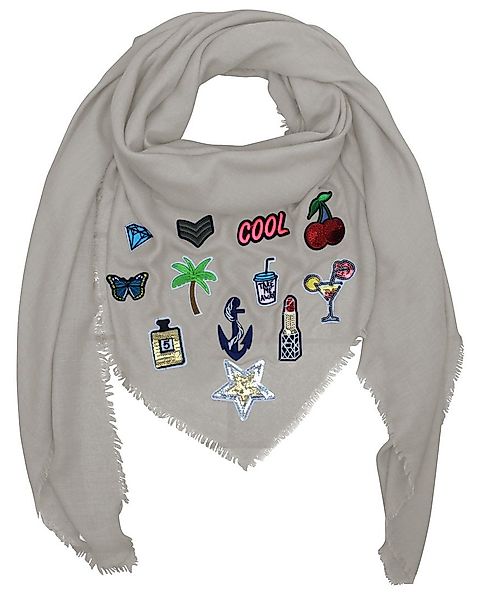 LOREZA Schal Damen Patches Sticker Schal günstig online kaufen
