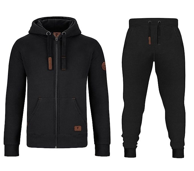 O'Poppy Jogginganzug Herren Lederpatch schwarz (2-tlg), mit Kapuze, Eingrif günstig online kaufen