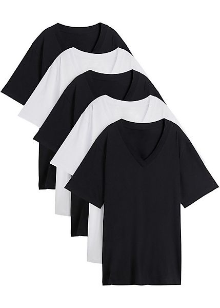 bonprix Longshirt (Packung, 5-tlg., 5) im 5er Pack und mit V-Ausschnitt günstig online kaufen