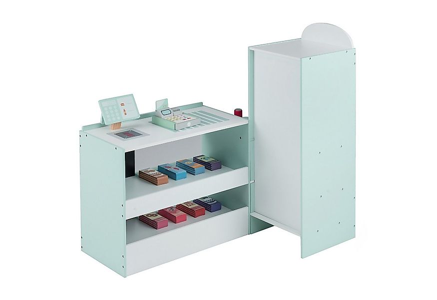COSTWAY Kaufladen Holzspielzeug, Verkaufsstand mit Kreidetafel günstig online kaufen