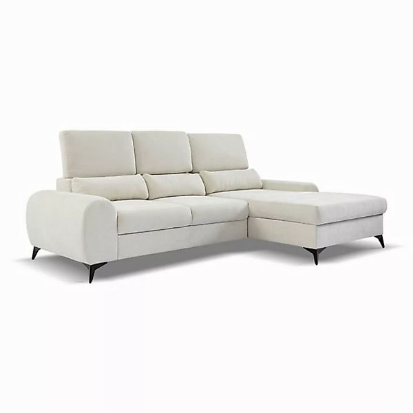 Beautysofa Ecksofa MILAN L, mit Schlaffunktion und Bettkasten, Verstellbare günstig online kaufen