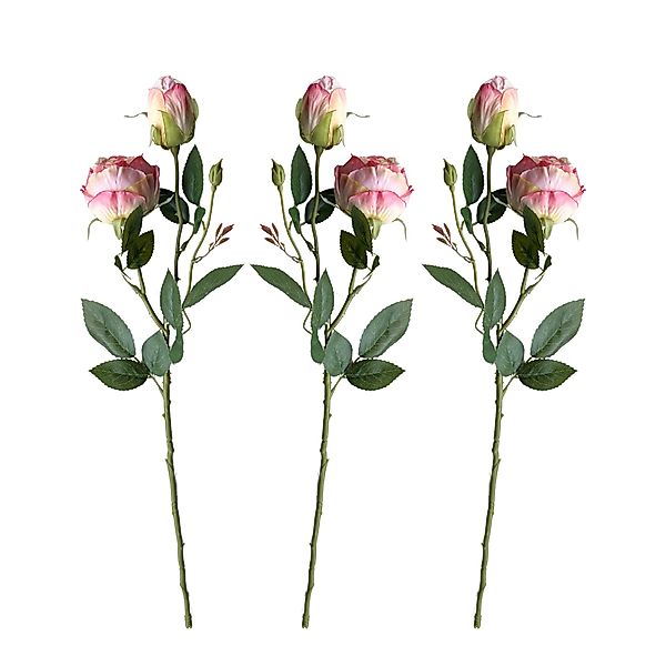 Kunstblumenstrauß Künstliche Rosen 3er Set 55cm. günstig online kaufen